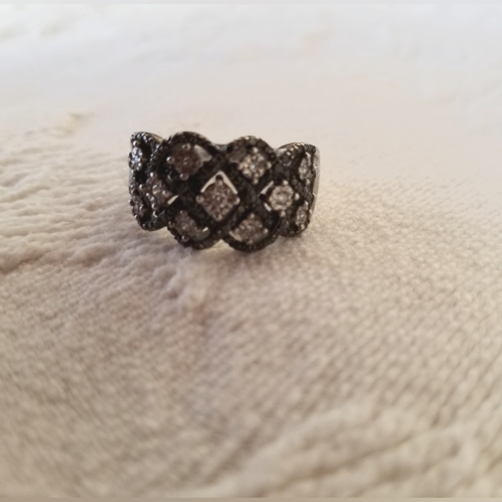 Diamond Chip 925 Ring - image 1